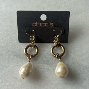 Chico’s Faux Pearl Drop Earrings